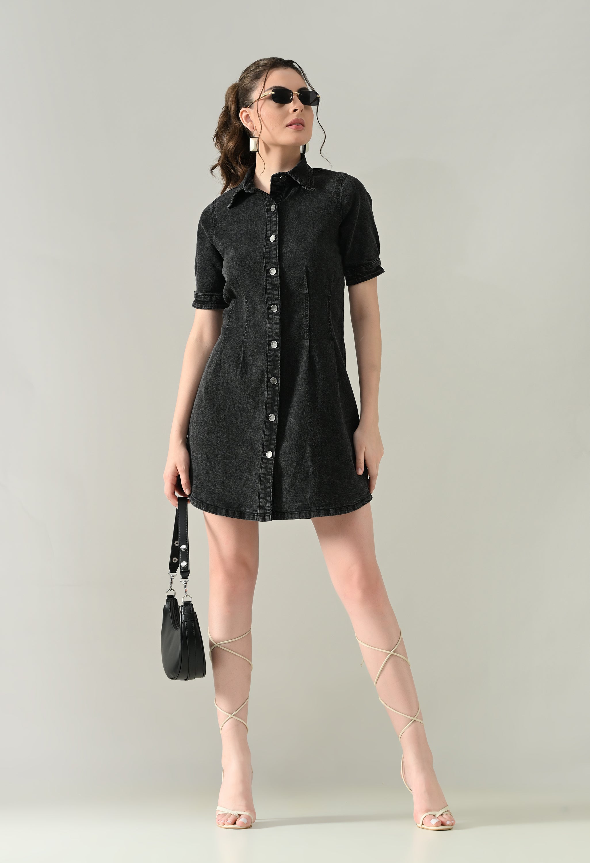 Contour Denim Button-Down Dress