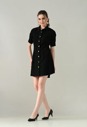 Contour Denim Button-Down Dress