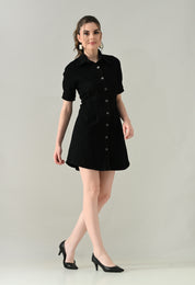 Contour Denim Button-Down Dress