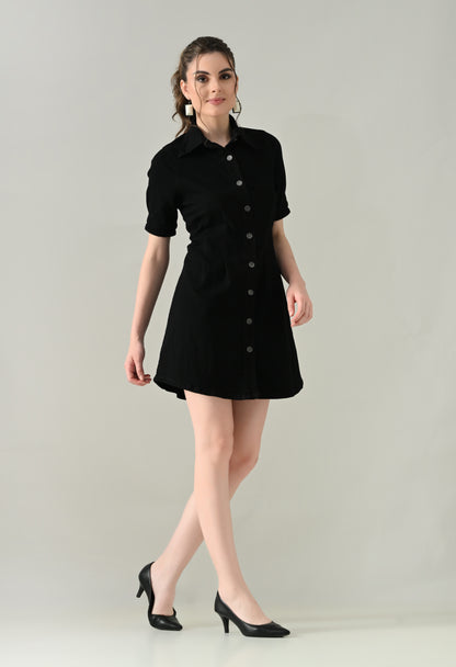 Contour Denim Button-Down Dress