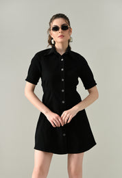 Contour Denim Button-Down Dress