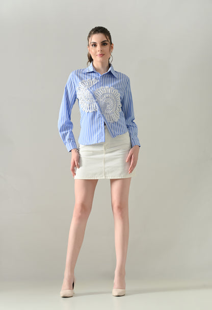 Sunlit Lace Panel Shirt
