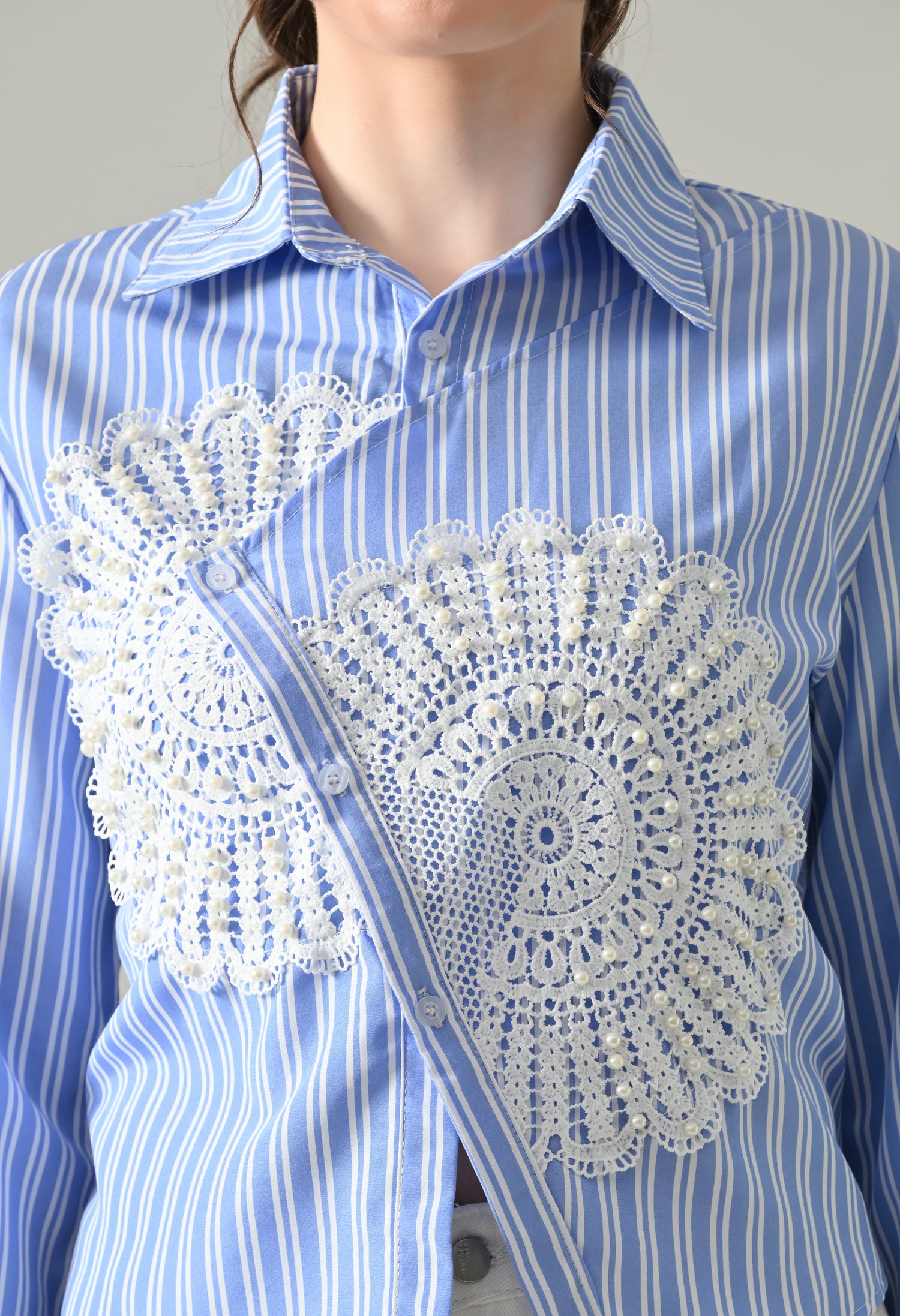 Sunlit Lace Panel Shirt