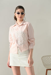 Sunlit Lace Panel Shirt