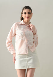 Sunlit Lace Panel Shirt