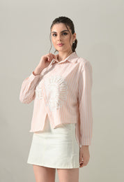 Sunlit Lace Panel Shirt