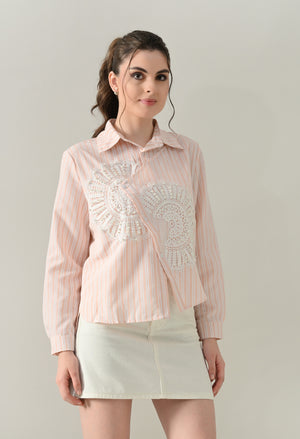 Sunlit Lace Panel Shirt