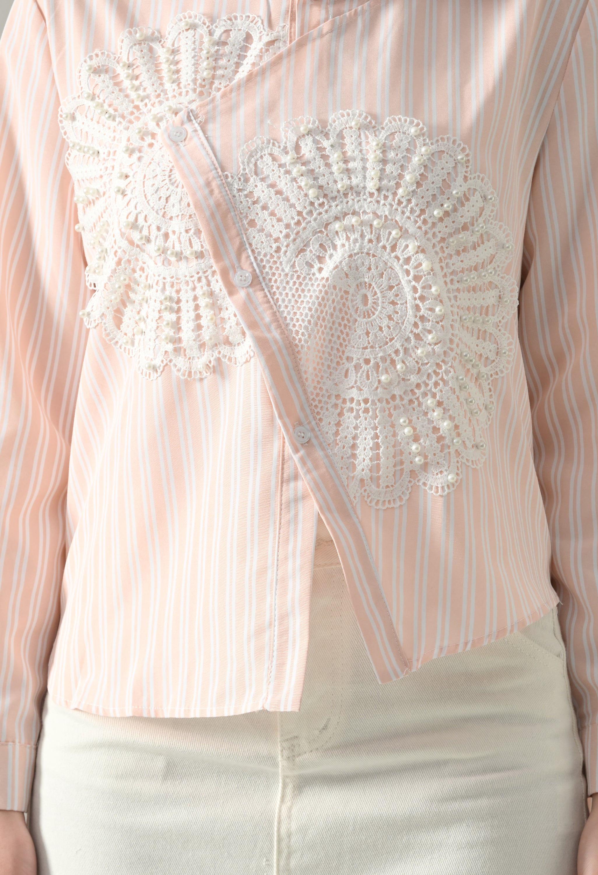 Sunlit Lace Panel Shirt