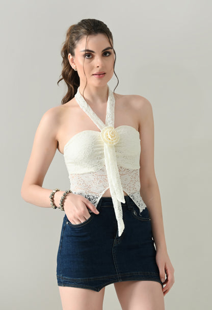 Sheer Lace Tube Top