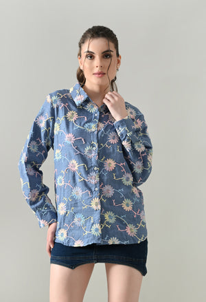 Meadow Bloom Embroidered Shirt
