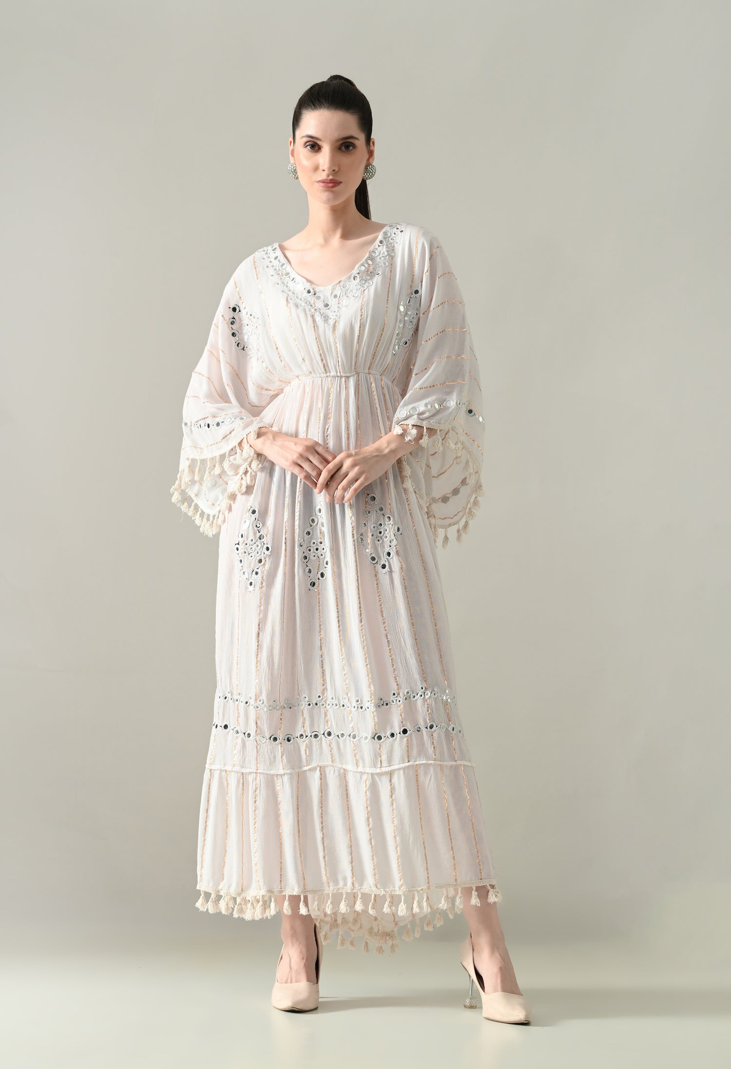 Seafoam Mirage Kaftan Maxi Dress