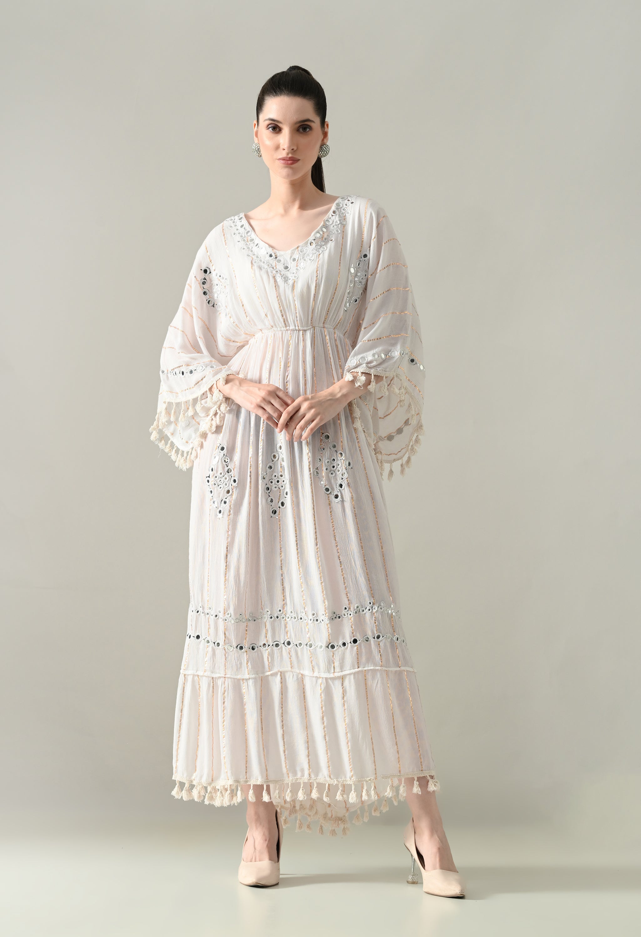 Seafoam Mirage Kaftan Maxi Dress