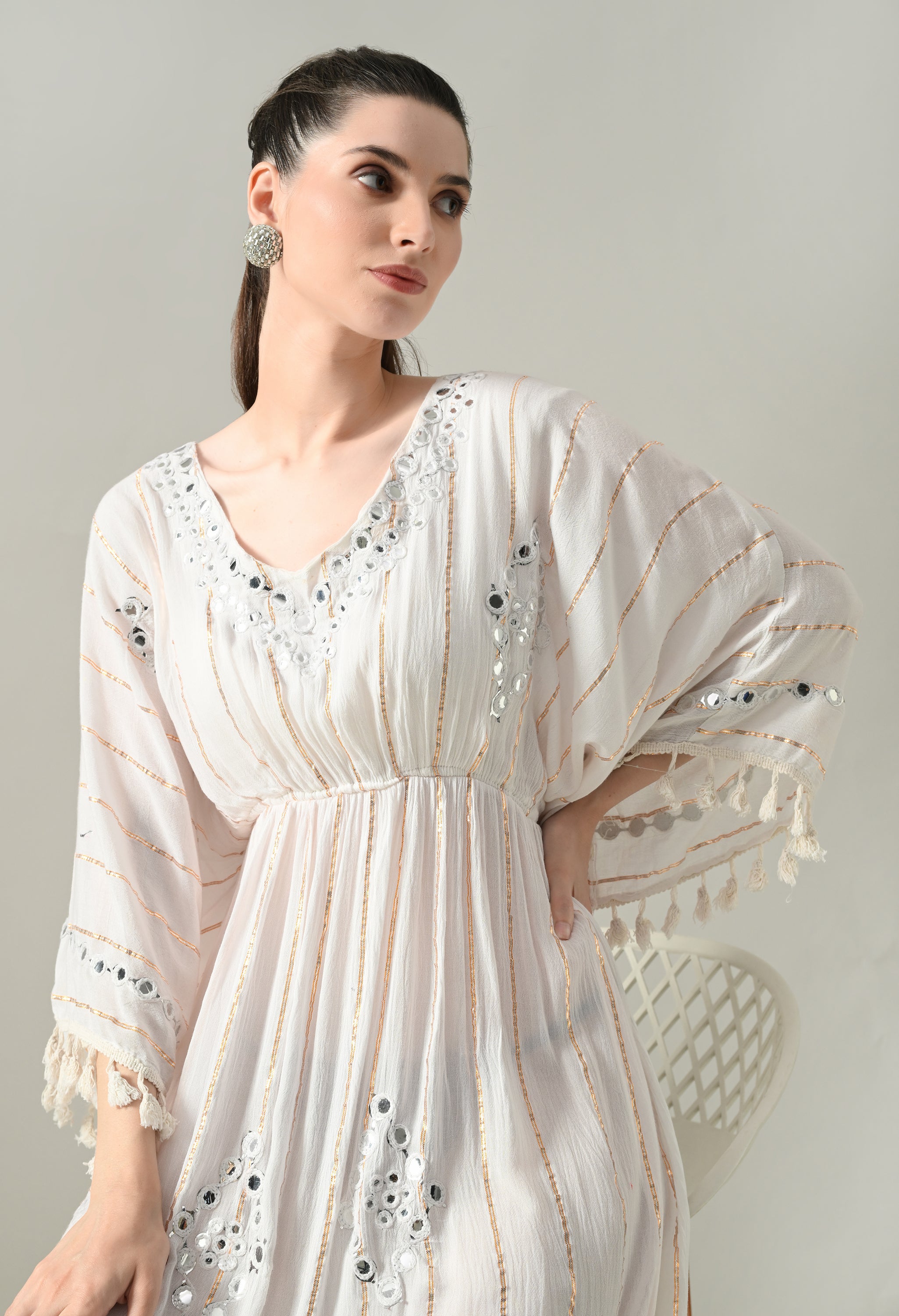 Seafoam Mirage Kaftan Maxi Dress