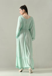 Seafoam Mirage Kaftan Maxi Dress