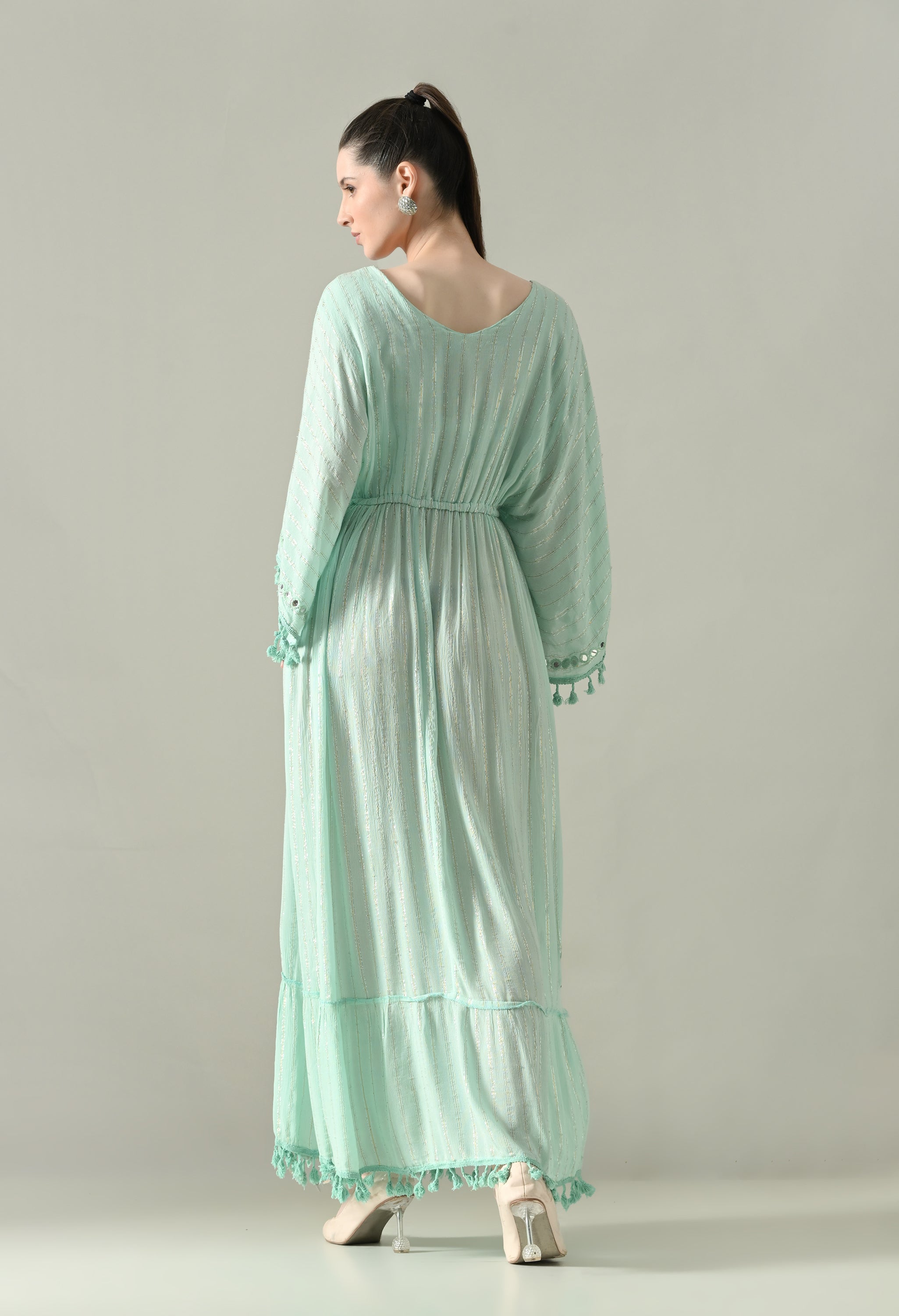 Seafoam Mirage Kaftan Maxi Dress