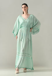 Seafoam Mirage Kaftan Maxi Dress