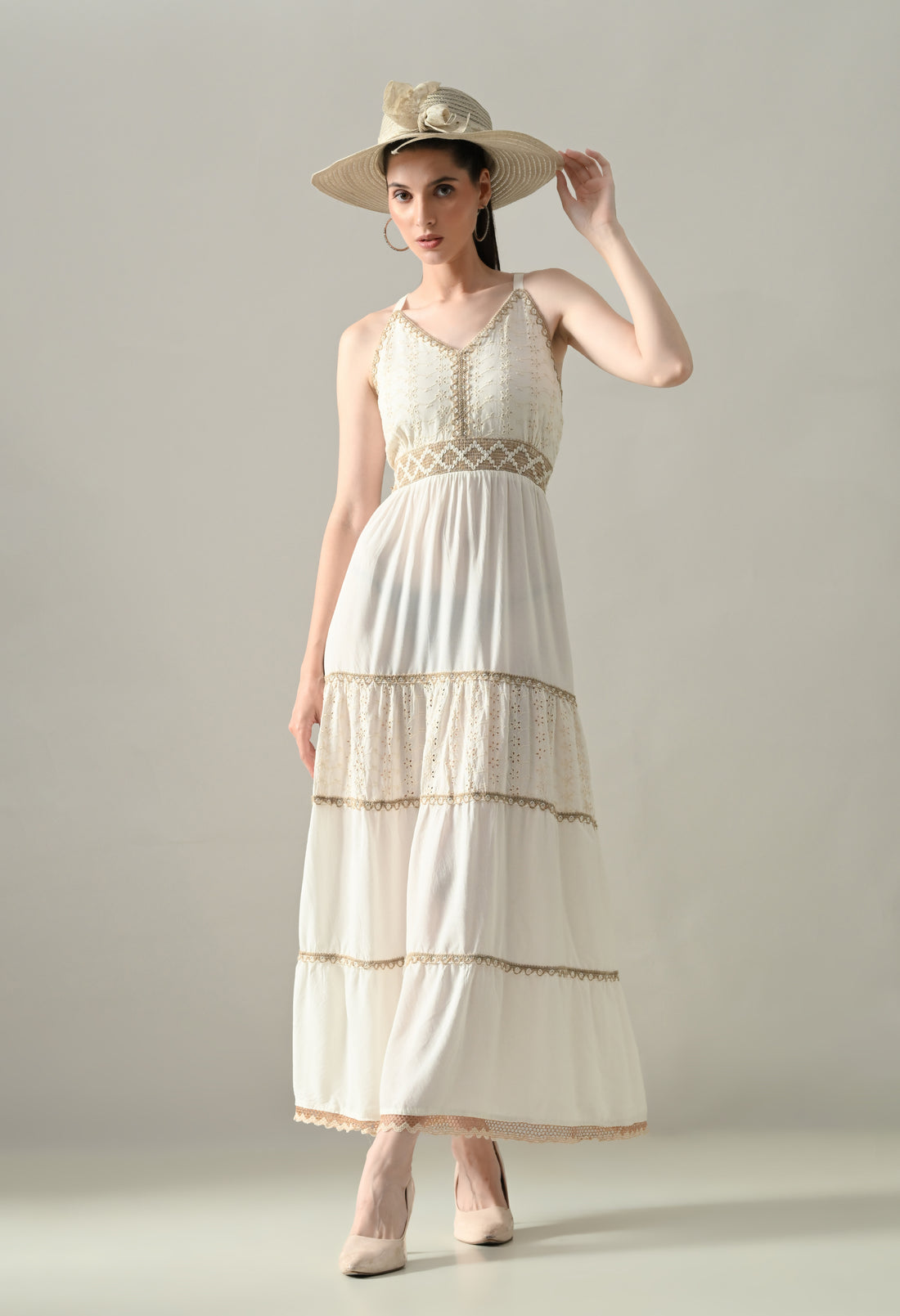 Schiffli Charm Maxi Dress