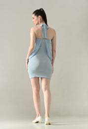 Drape Halter Mini Dress