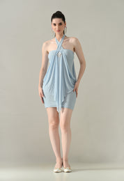 Drape Halter Mini Dress