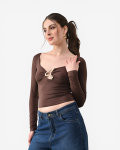 Sleek Fitted Crop Blouse