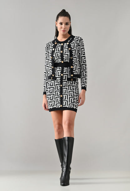 Opulent Knitted Two-piece Dress