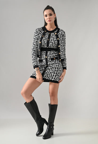 Opulent Knitted Two-piece Dress