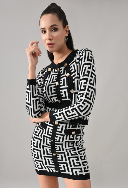 Opulent Knitted Two-piece Dress