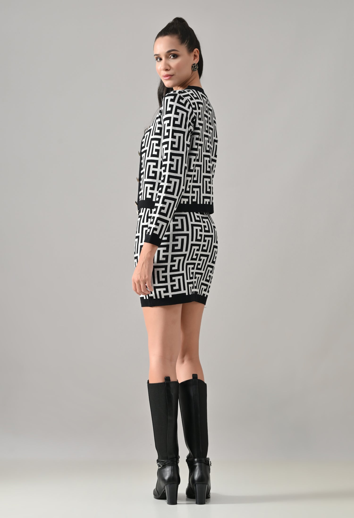 Opulent Knitted Two-piece Dress