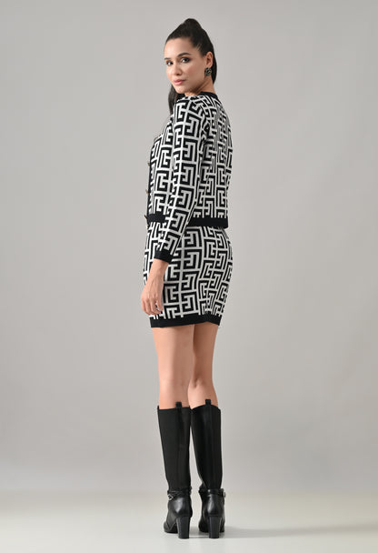 Opulent Knitted Two-piece Dress