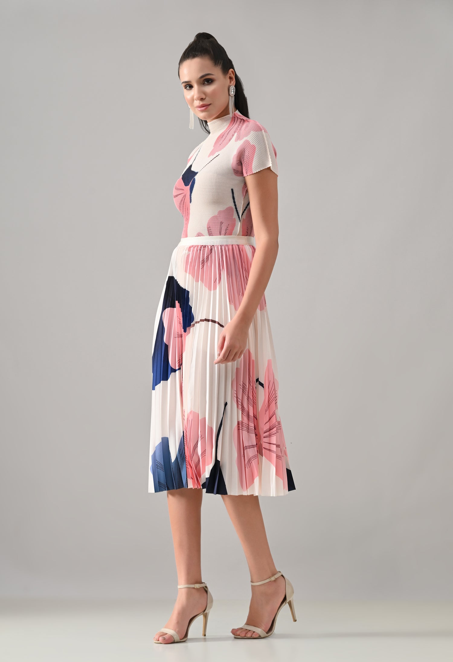 Peach Pleated Co-ord Set