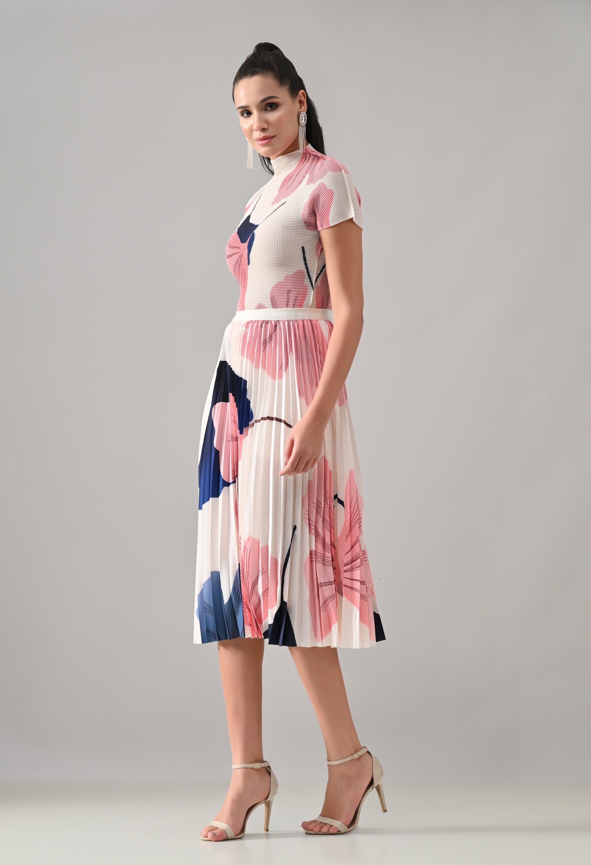 Peach Pleated Co-ord Set