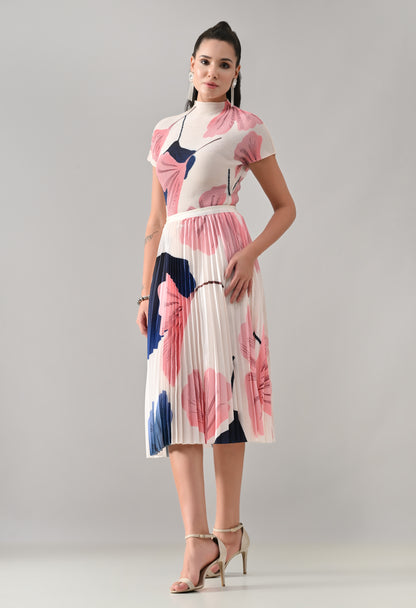 Peach Pleated Co-ord Set