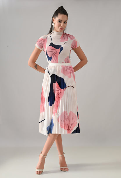 Peach Pleated Co-ord Set