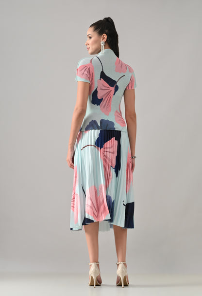 Aqua Pleated Co-ord Set