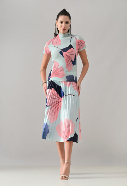 Aqua Pleated Co-ord Set