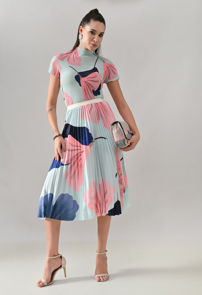 Aqua Pleated Co-ord Set