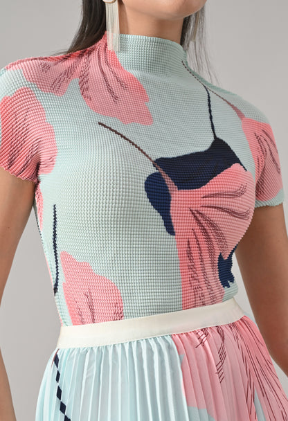 Aqua Pleated Co-ord Set