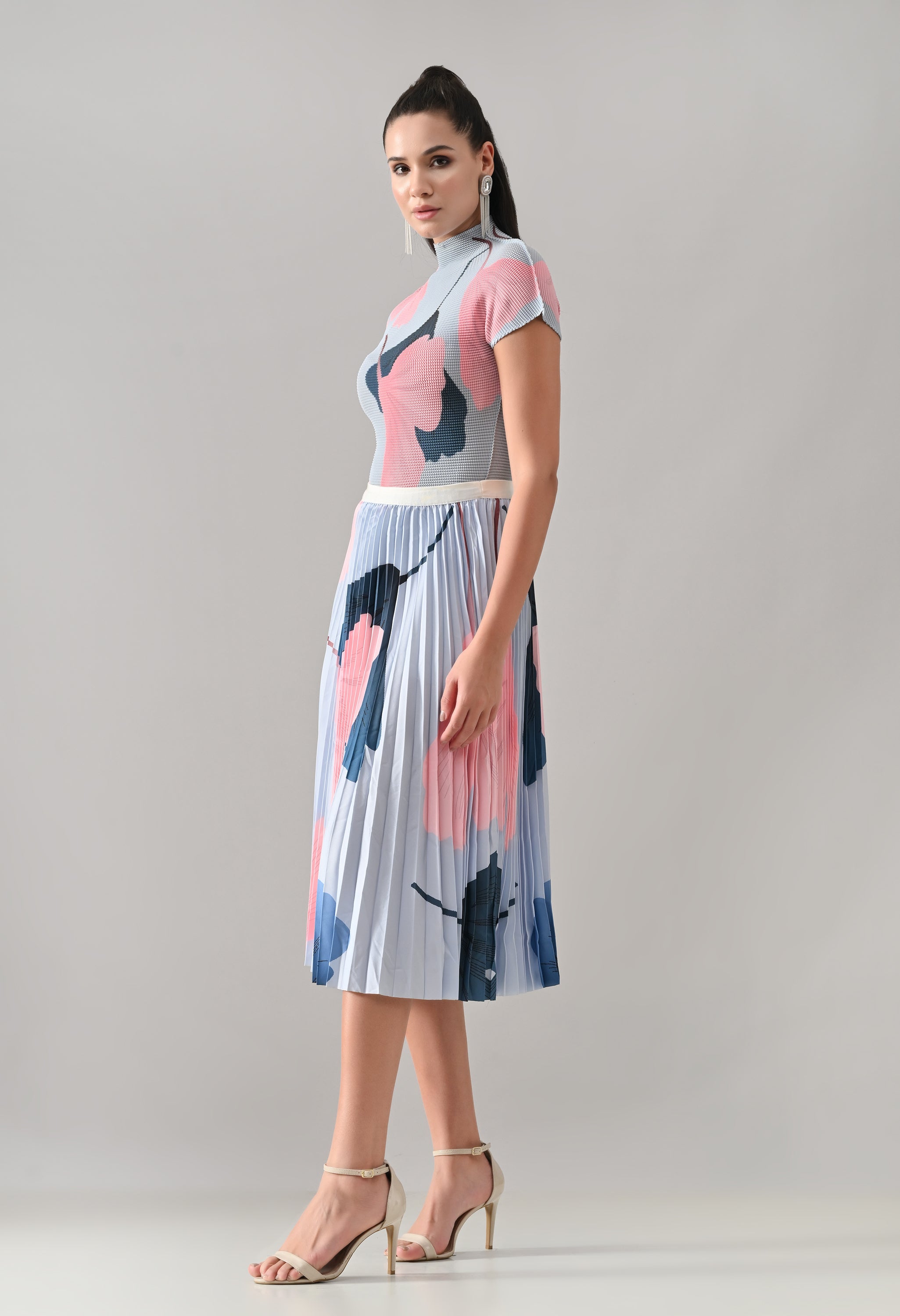 Blue Pleated Co-ord Set