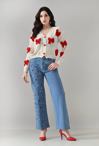 Bow Knit Cardigan