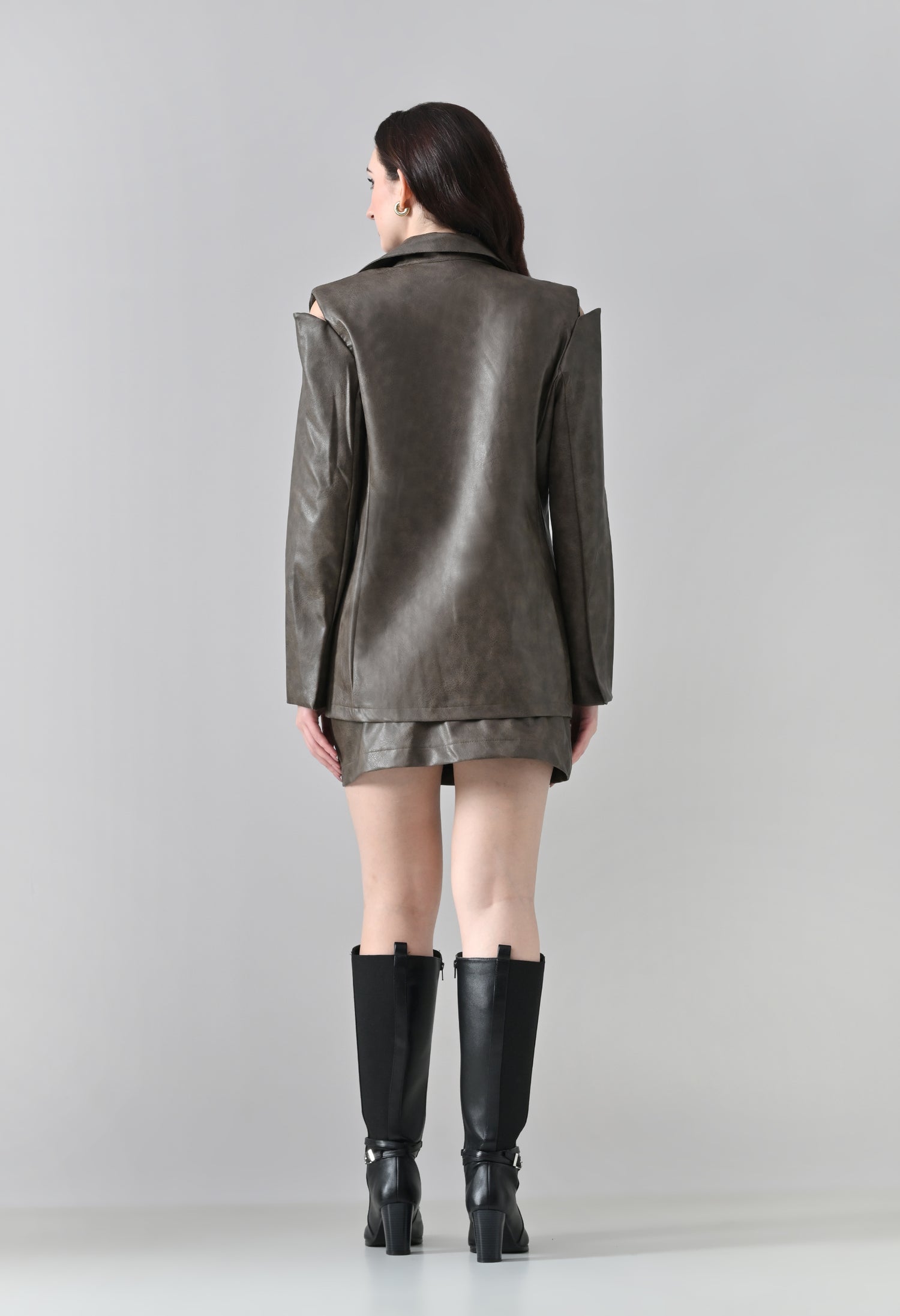 Noir Faux Leather Co-ord Set