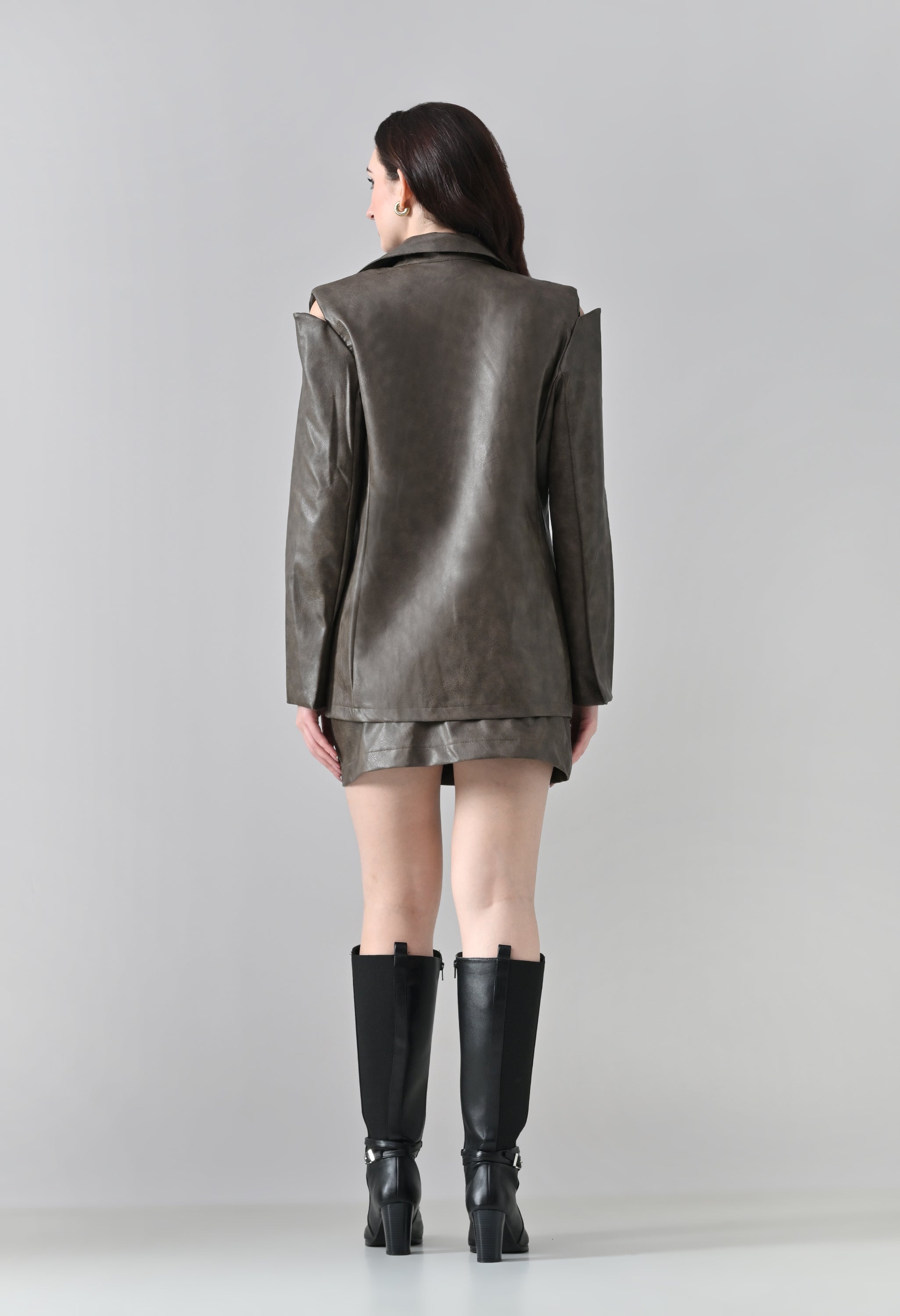 Noir Faux Leather Co-ord Set