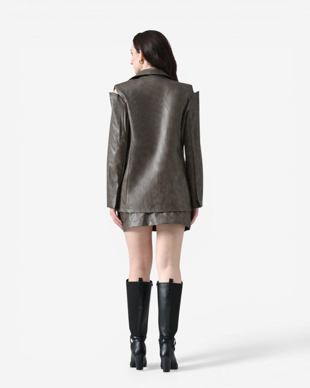 Noir Faux Leather Co-ord Set