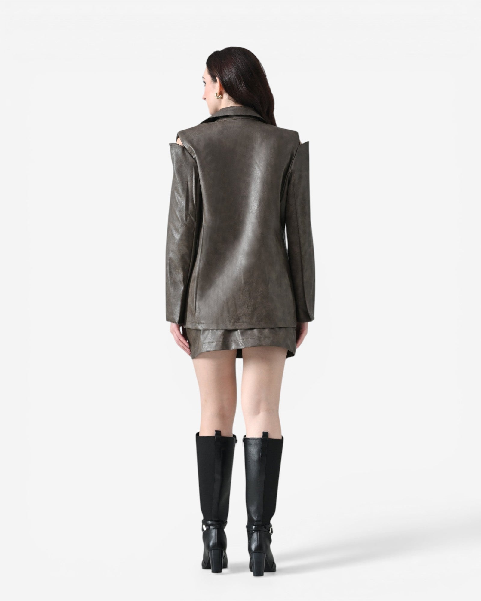Noir Faux Leather Co-ord Set