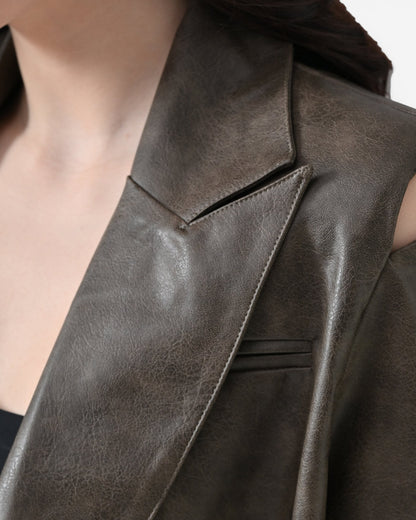Noir Faux Leather Co-ord Set