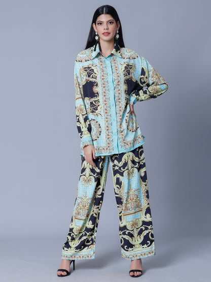 Vintage Printed Two-Piece Set