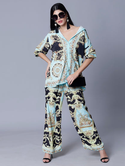 Vintage Printed Two-Piece Set