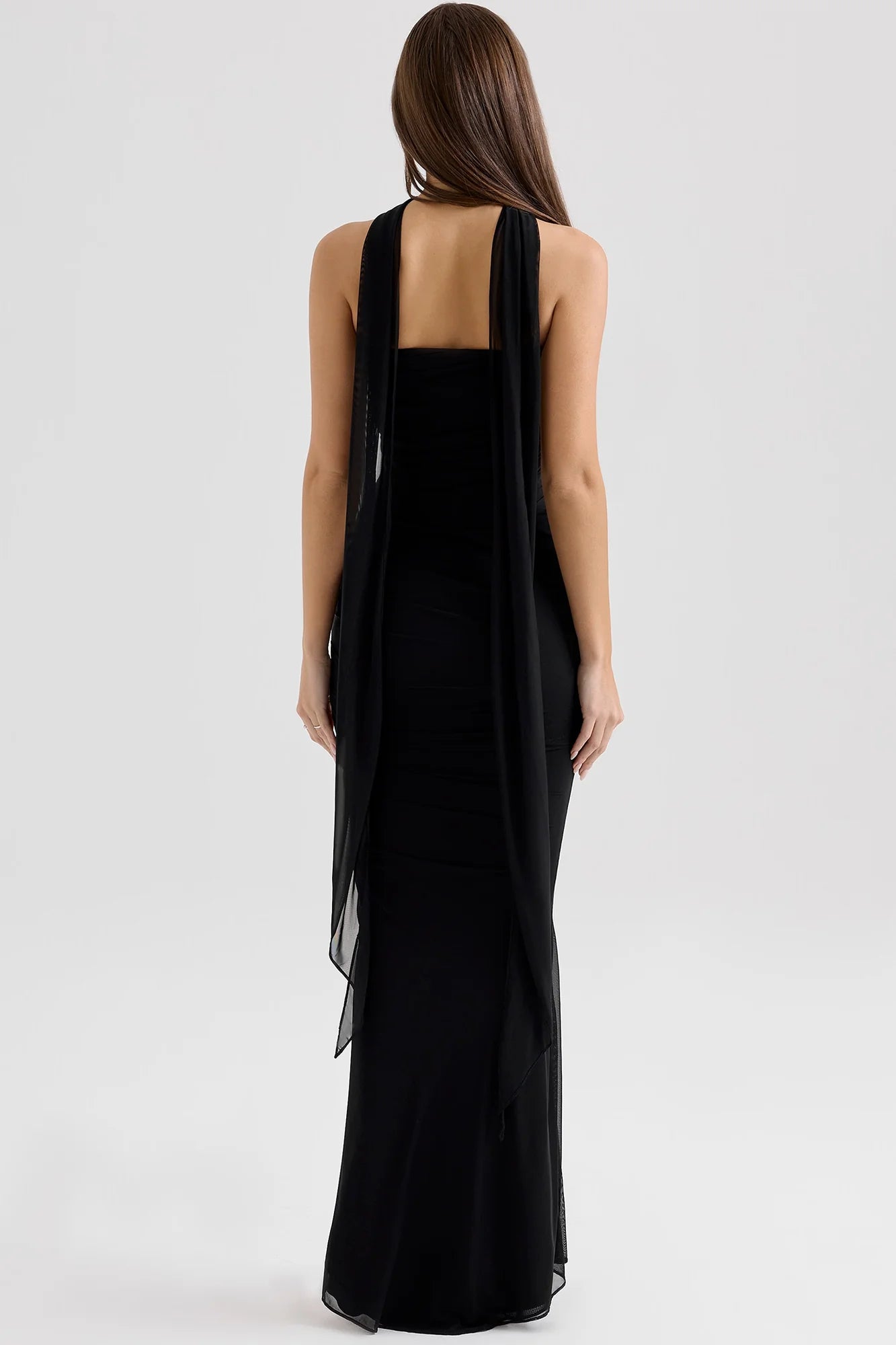 Draped Mesh Corset With Skirt Set