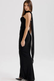 Draped Mesh Corset With Skirt Set