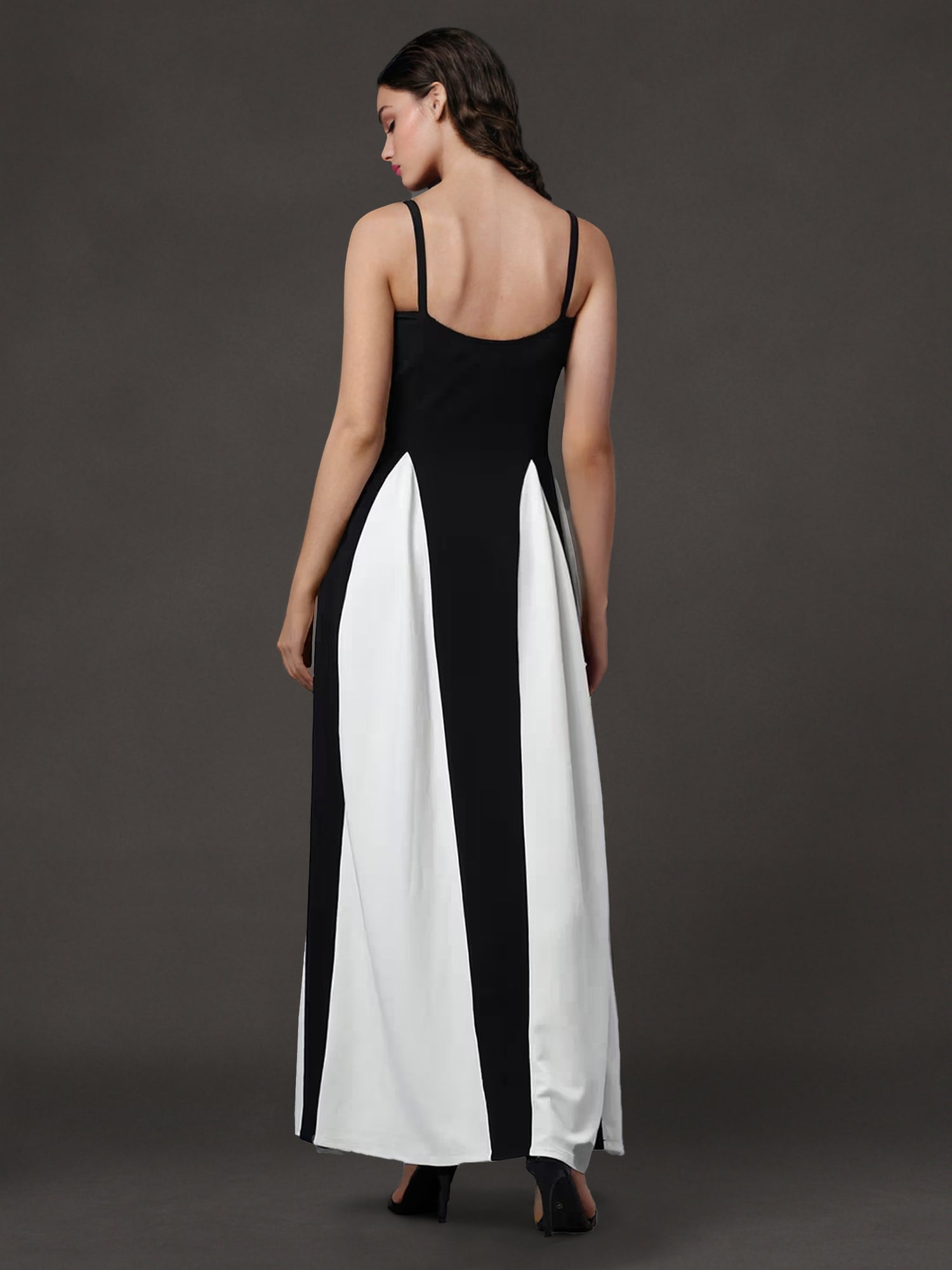 Colorblock Maxi Slip Dress