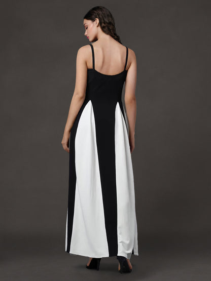 Colorblock Maxi Slip Dress
